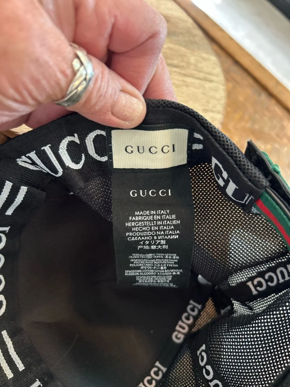 Gucci Beige GG Monogram Tiger Patch Trucker Cap - Picture 9 of 14